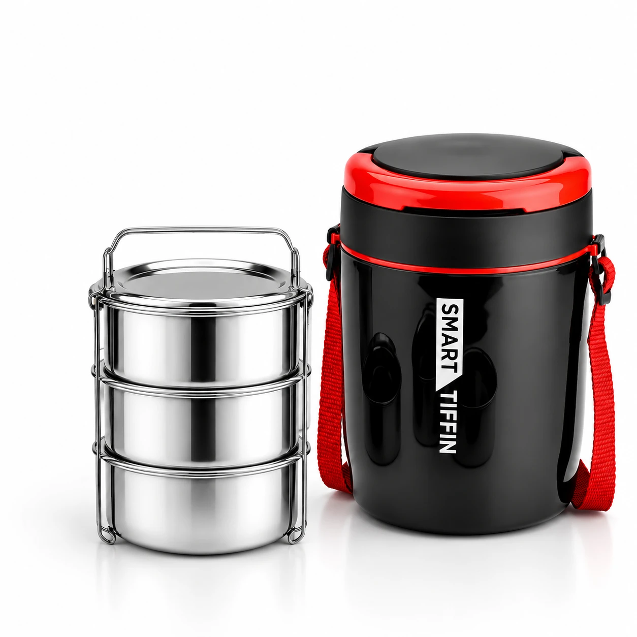 Smart Insulated Tiffin Carrier — 3 Steel Containers - view 2